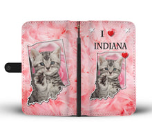 Load image into Gallery viewer, American Shorthair Cat On Pink Print Wallet Case-Free Shiping-IN State