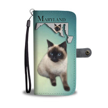 Load image into Gallery viewer, Balinese Cat Print Wallet Case-Free Shipping-MD State