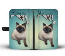 Load image into Gallery viewer, Balinese Cat Print Wallet Case-Free Shipping-MD State
