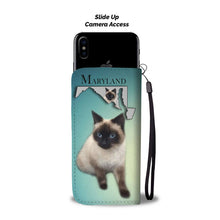 Load image into Gallery viewer, Balinese Cat Print Wallet Case-Free Shipping-MD State