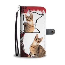 Load image into Gallery viewer, Amazing Savannah cat Print Wallet Case-Free Shipping-MN State