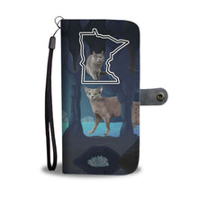 Load image into Gallery viewer, Amazing Russian Blue Cat Print Wallet Case-Free Shipping-MN State