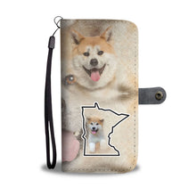 Load image into Gallery viewer, Akita Dog Print Wallet Case-Free Shipping-MN State