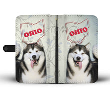 Load image into Gallery viewer, Alaskan Malamute Print Wallet Case-Free Shipping-OH State
