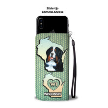 Load image into Gallery viewer, Bernese Mountain Dog Print Wallet Case-Free Shipping-WI State