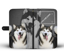 Load image into Gallery viewer, Alaskan Malamute Dog Print Wallet Case-Free Shipping-CO State