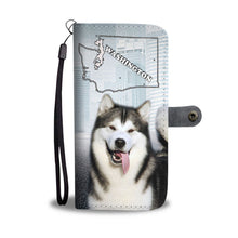 Load image into Gallery viewer, Alaskan Malamute Print Wallet Case-Free Shipping-WA State