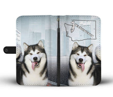 Load image into Gallery viewer, Alaskan Malamute Print Wallet Case-Free Shipping-WA State