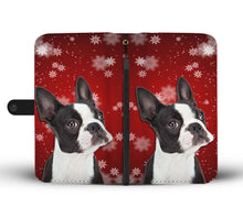 Load image into Gallery viewer, Boston Terrier Christmas Print Wallet Case-Free Shipping