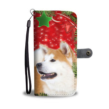 Load image into Gallery viewer, Akita Inu Dog On Christmas Print Wallet Case-Free Shipping