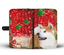 Load image into Gallery viewer, Akita Inu Dog On Christmas Print Wallet Case-Free Shipping