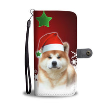Load image into Gallery viewer, Akita Dog On Christmas Print Wallet Case-Free Shipping
