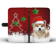 Load image into Gallery viewer, Akita Dog On Christmas Print Wallet Case-Free Shipping