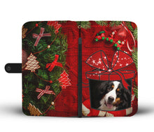 Load image into Gallery viewer, Bernese Mountain Dog On Christmas Print Wallet Case-Free Shipping