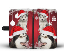 Load image into Gallery viewer, Alaskan Malamute Christmas Print Wallet Case-Free Shipping