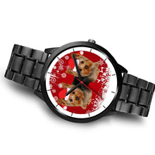 Load image into Gallery viewer, Black Dial-Yorkshire Terrier (Yorkie) Christmas Print Wrist Watch-Free Shipping