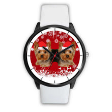 Load image into Gallery viewer, Black Dial-Yorkshire Terrier (Yorkie) Christmas Print Wrist Watch-Free Shipping