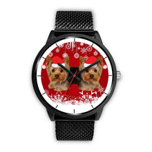 Load image into Gallery viewer, Black Dial-Yorkshire Terrier (Yorkie) Christmas Print Wrist Watch-Free Shipping