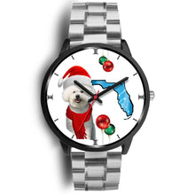 Load image into Gallery viewer, Bichon Frise On Christmas Florida Wrist Watch-Free Shipping