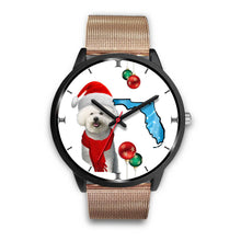 Load image into Gallery viewer, Bichon Frise On Christmas Florida Wrist Watch-Free Shipping