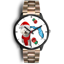 Load image into Gallery viewer, Bichon Frise On Christmas Florida Wrist Watch-Free Shipping