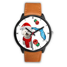 Load image into Gallery viewer, Bichon Frise On Christmas Florida Wrist Watch-Free Shipping