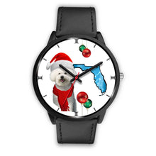 Load image into Gallery viewer, Bichon Frise On Christmas Florida Wrist Watch-Free Shipping