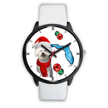 Load image into Gallery viewer, Bichon Frise On Christmas Florida Wrist Watch-Free Shipping