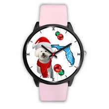 Load image into Gallery viewer, Bichon Frise On Christmas Florida Wrist Watch-Free Shipping