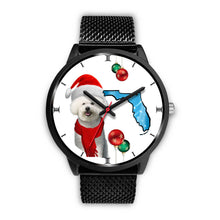 Load image into Gallery viewer, Bichon Frise On Christmas Florida Wrist Watch-Free Shipping