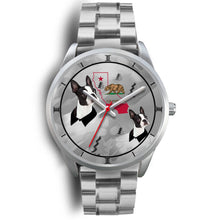 Load image into Gallery viewer, Boston Terrier California Christmas Special Silver Wrist Watch-Free Shipping