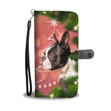 Load image into Gallery viewer, Boston Terrier Dog Christmas Print Wallet Case-Free Shipping