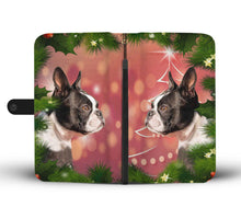 Load image into Gallery viewer, Boston Terrier Dog Christmas Print Wallet Case-Free Shipping
