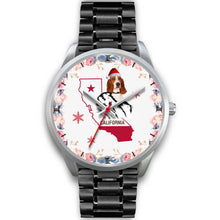 Load image into Gallery viewer, Basset Hound California Christmas Special Silver Wrist Watch-Free Shipping
