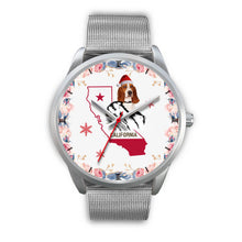 Load image into Gallery viewer, Basset Hound California Christmas Special Silver Wrist Watch-Free Shipping