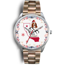 Load image into Gallery viewer, Basset Hound California Christmas Special Silver Wrist Watch-Free Shipping