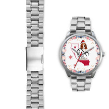 Load image into Gallery viewer, Basset Hound California Christmas Special Silver Wrist Watch-Free Shipping