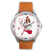 Load image into Gallery viewer, Basset Hound California Christmas Special Silver Wrist Watch-Free Shipping