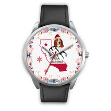 Load image into Gallery viewer, Basset Hound California Christmas Special Silver Wrist Watch-Free Shipping