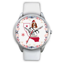 Load image into Gallery viewer, Basset Hound California Christmas Special Silver Wrist Watch-Free Shipping