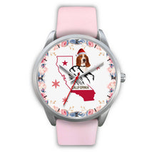 Load image into Gallery viewer, Basset Hound California Christmas Special Silver Wrist Watch-Free Shipping