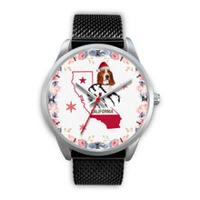 Load image into Gallery viewer, Basset Hound California Christmas Special Silver Wrist Watch-Free Shipping