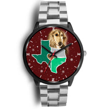 Load image into Gallery viewer, Afghan Hound Dog Texas Christmas Special Wrist Watch-Free Shipping