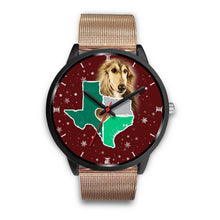 Load image into Gallery viewer, Afghan Hound Dog Texas Christmas Special Wrist Watch-Free Shipping