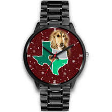 Load image into Gallery viewer, Afghan Hound Dog Texas Christmas Special Wrist Watch-Free Shipping