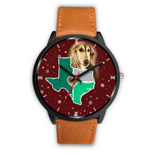 Load image into Gallery viewer, Afghan Hound Dog Texas Christmas Special Wrist Watch-Free Shipping