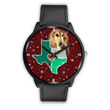 Load image into Gallery viewer, Afghan Hound Dog Texas Christmas Special Wrist Watch-Free Shipping