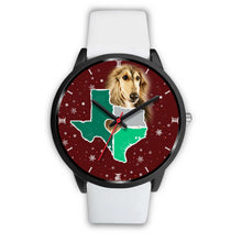 Load image into Gallery viewer, Afghan Hound Dog Texas Christmas Special Wrist Watch-Free Shipping