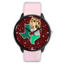 Load image into Gallery viewer, Afghan Hound Dog Texas Christmas Special Wrist Watch-Free Shipping