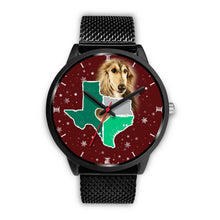 Load image into Gallery viewer, Afghan Hound Dog Texas Christmas Special Wrist Watch-Free Shipping